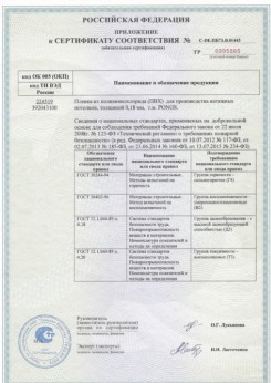 25.06.2015 Тихвин - Pongs. Приложение к сертификату соответствия